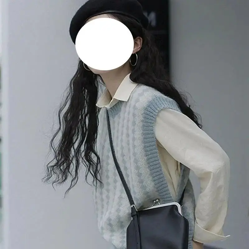 

Женский трикотажный свитер без рукавов, повседневный Свободный пуловер в Корейском стиле, модель C09 на весну и осень, 2023