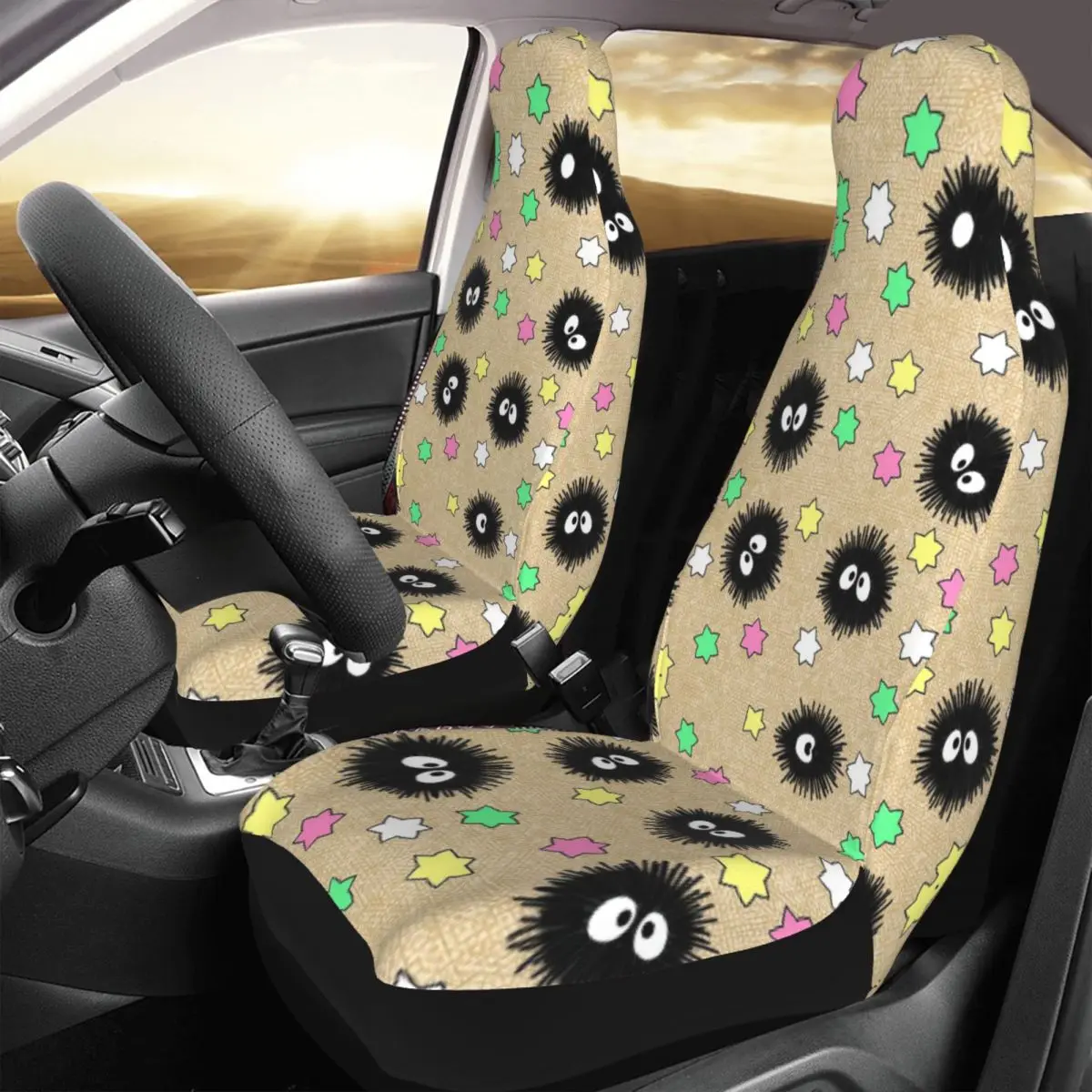Spirited Away Soot Sprite Universal Car Seat Cover Off-Road Autoyouth Seat Covers Fabric Car Accessories
