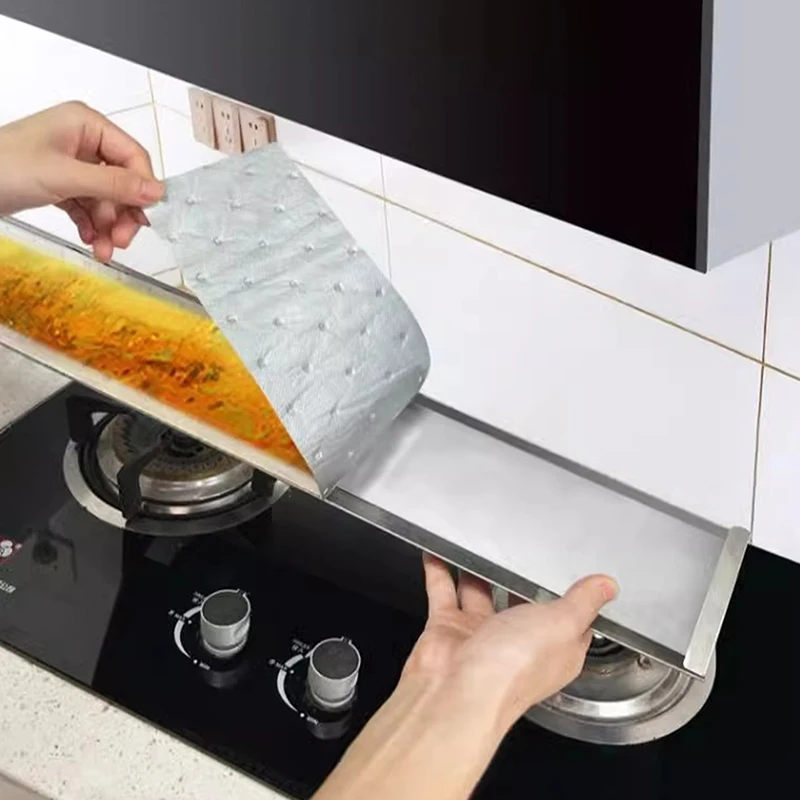 Kitchen Hood Covers 10pcs Disposable Range Hood Grease Filter Oil Absorb Cotton Paper Oil-absorbing Household Universal Pad