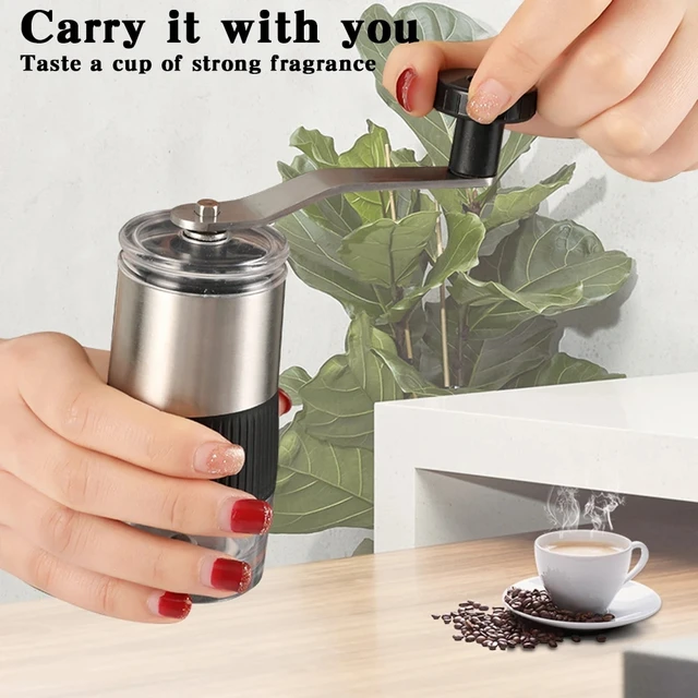 Mini 304 Stainless Mini Hand Shake Manual Grinding Convenient Steel Ceramic Core Coffee Bean Grinder Visual Coffee Machine 2