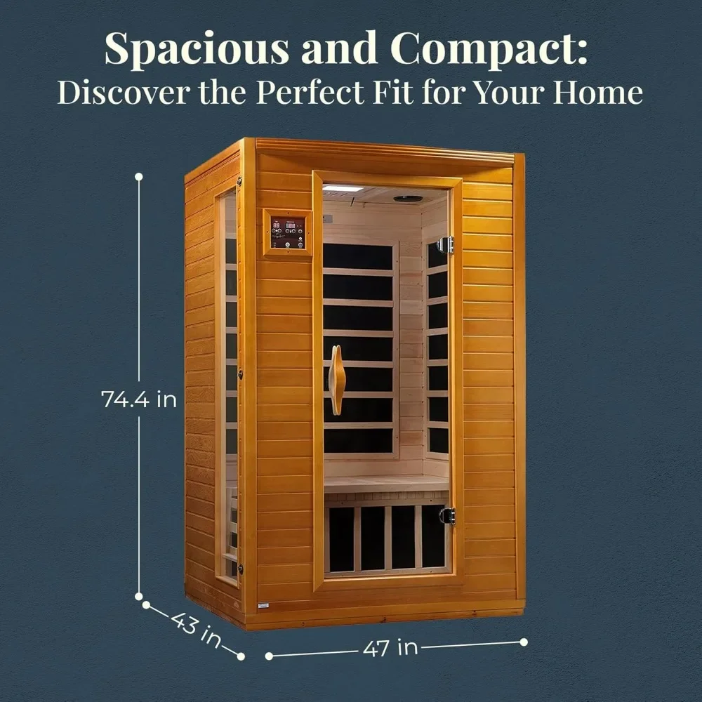 Saunas Infrared Personal Home Heat Room W/ Bluetooth for Up To 2 People, Stress Relief, Relaxation and Great Sleep, Sauna 5