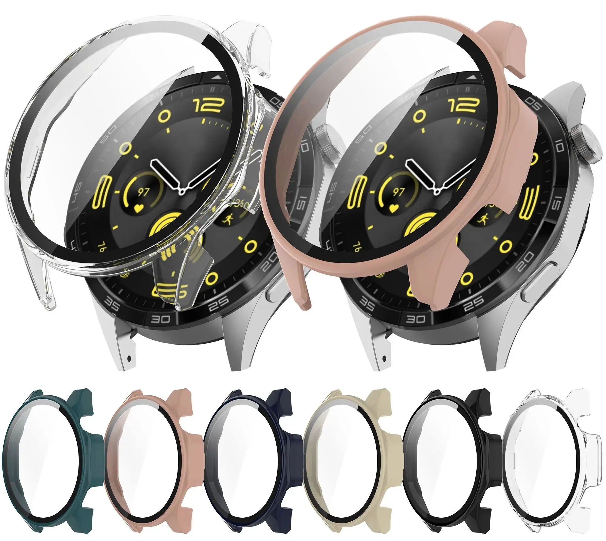

Полный защитный стеклянный чехол для Huawei Honor Watch 4 pro Smartwatch, Защитные чехлы для экрана, Чехол + пленка из закаленного стекла 2в1