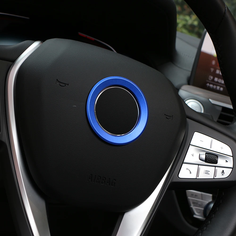 Premium Aluminum Steering Wheel Logo Trim Cover