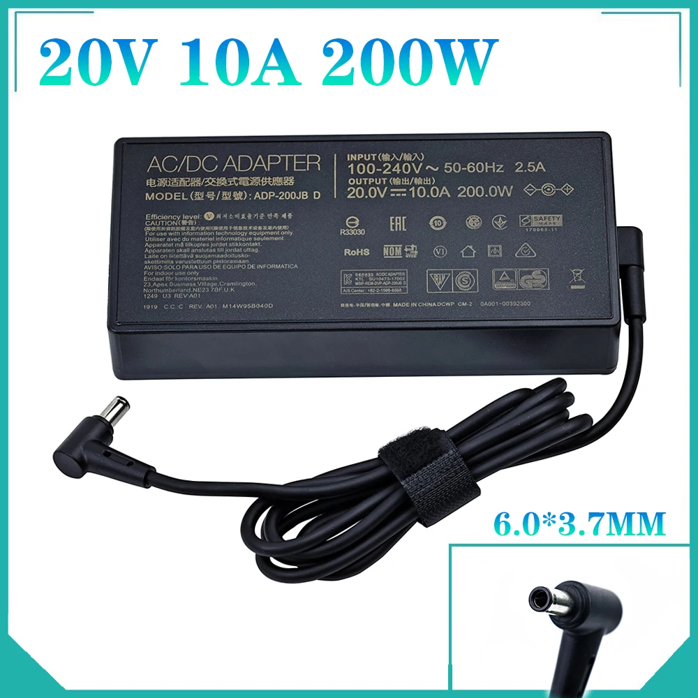 ADP-200JB D(200W 20V 10A)AC Adapter Charger For ASUS ROG Zephyrus