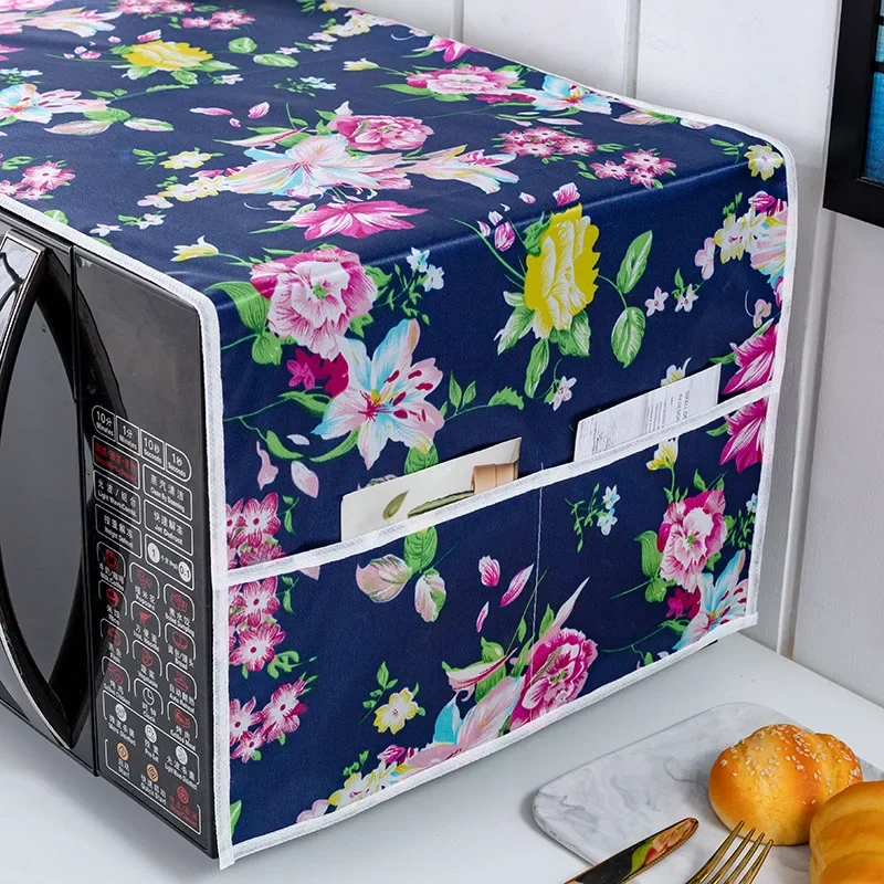 Description Picture 4 of itemMicrowave Oven Dust Cover Dustproof Satin Storage Bag Dust Cloth Household Printed Cover Modern Top Cover Cloth