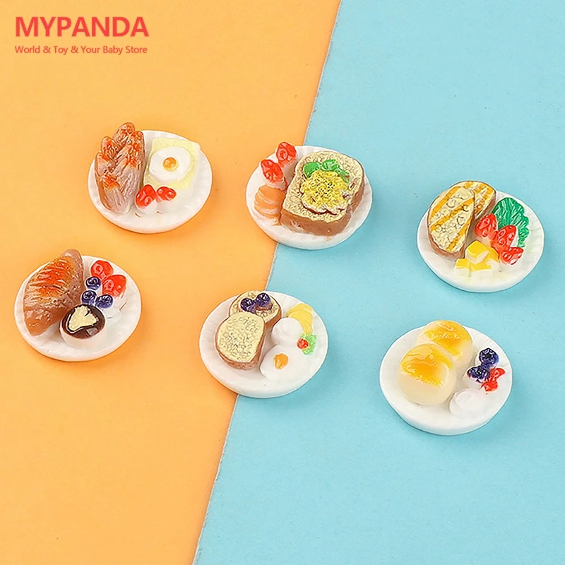 

6pcs Mini Dim Sum Platter DIY Miniature Landscape Fairy Garden Decors Accessories Doll House Ornaments