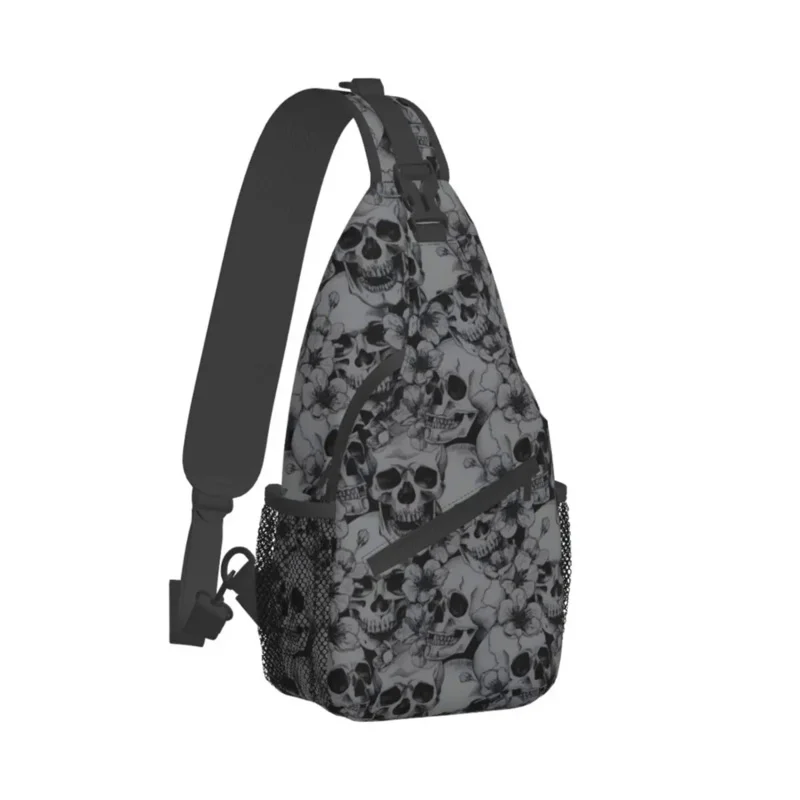 цена Jersey Skulls Black Crossbody Chest Bags Pockets Travel Pack Messenger Sports Teens Shoulder Bag Unisex