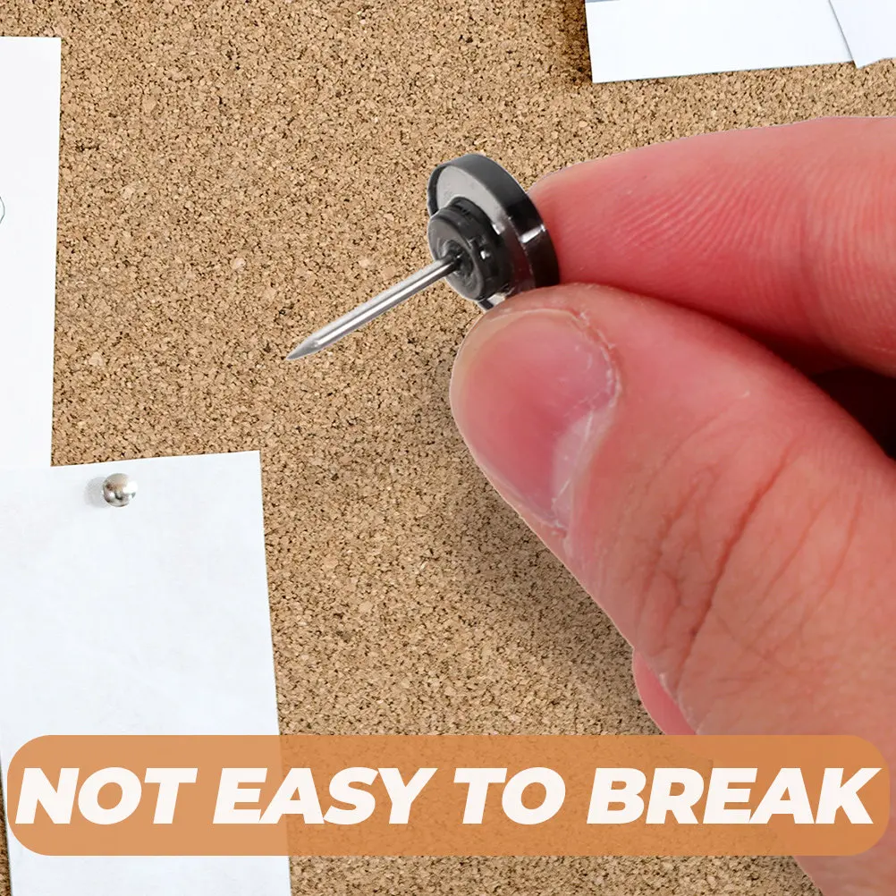 박스형 검정색 원형 플라스틱 푸시핀 사무실 보드 지도 그림핀 사진 벽핀 게시판 코르크보드 액세서리