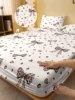 1 Simple modern Geometry printed matte Fitted Sheet, bedroom printed bed cover, bedding (excluding pillowcases) 1