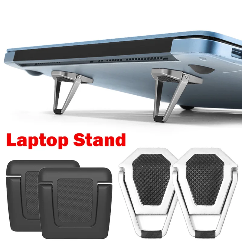 

2pcs Metal Foldable Laptop Stand Universal Non-slip Bracket Support for Macbook Pro Air Lenovo Notebook Laptop Mount Holder Feet