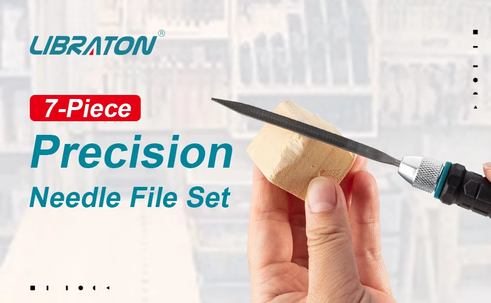 Description Picture 2 of itemLibraton 6Pcs Needle File Set Interchangeable Small Files Mini Files Wood Files Metal Files Set Steel Files with Handle