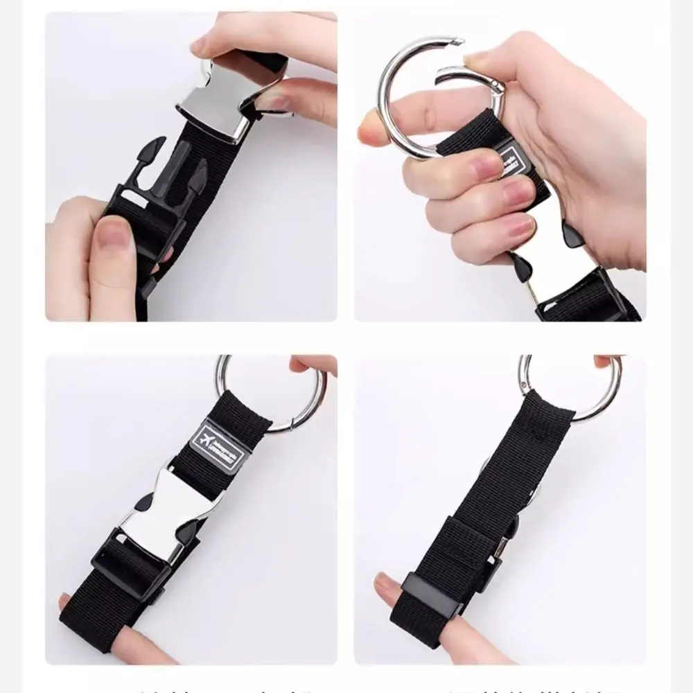 Useful Handbag Clip Luggage Strap Add Bag Gripper Round Carabiner Trunk Holder Keychain Suitcases Belt Outdoor