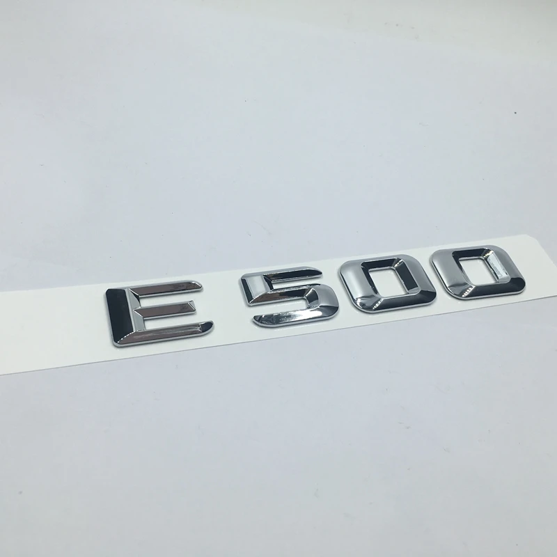 크롬 숫자 문자 스티커, 후면 트렁크 뚜껑 엠블럼 E 500, W211 W212 E-CLASS E500
