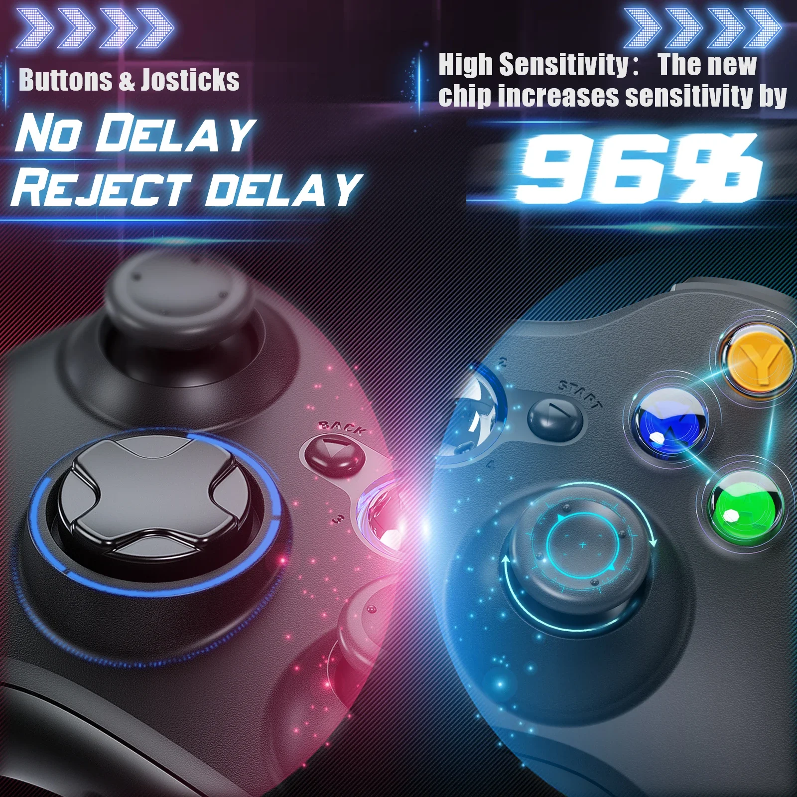 Wireless For 360/Slim/Elite/PC Video Game Gamepad 6-axis Joystick Dual Vibration Xbox 360 Controller_voghion.com