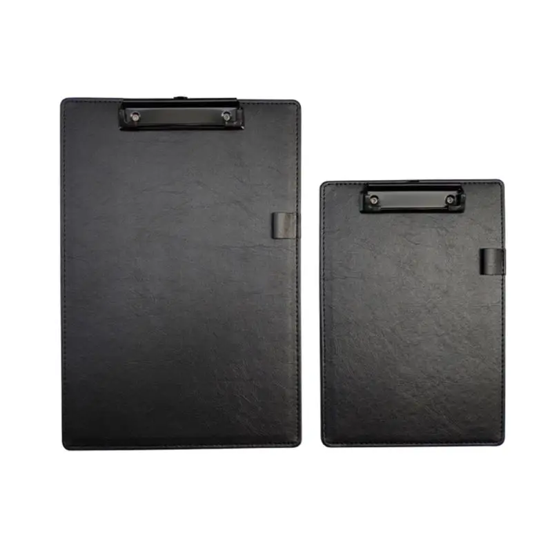 PU Leather A4 A5 File Paper Clip Board Writting Pad Folder Document Holder with Pen Clip P9JD