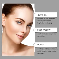 Crème pour le visage au Tallow de boeuf, baume au miel cru biologique, soins pour la peau, éclaircissant, rempli d'herbe, hydratant pour le corps fouetté naturel, Lotion hydratante 3