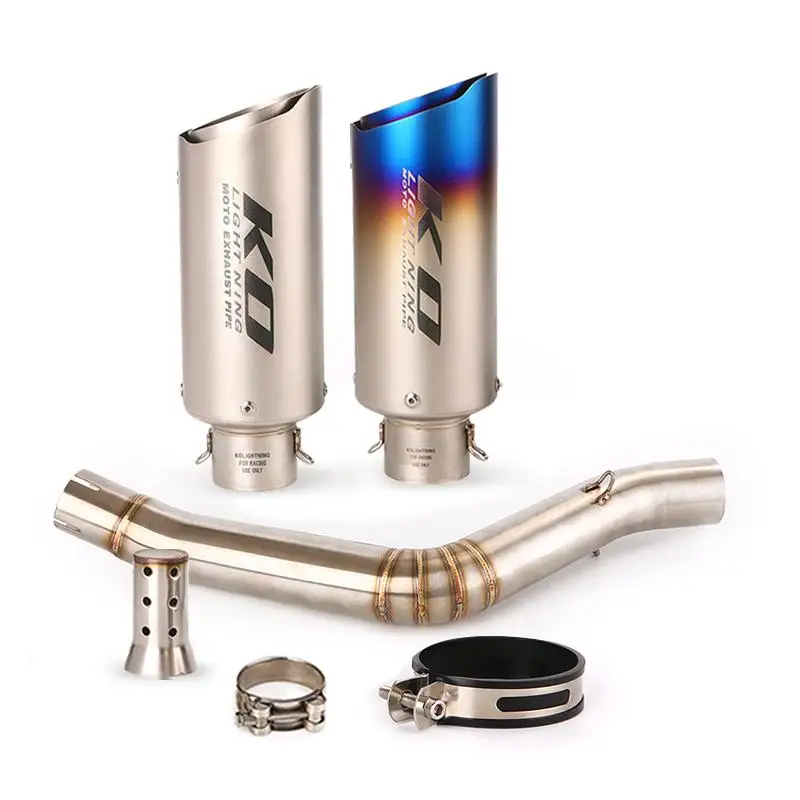 Motorcycle Exhaust Mid Link Pipe Slip-on For Benelli Leoncino 500 Any Year Muffler Silencer Connect Tube Stainless Steel Tips - Image 2
