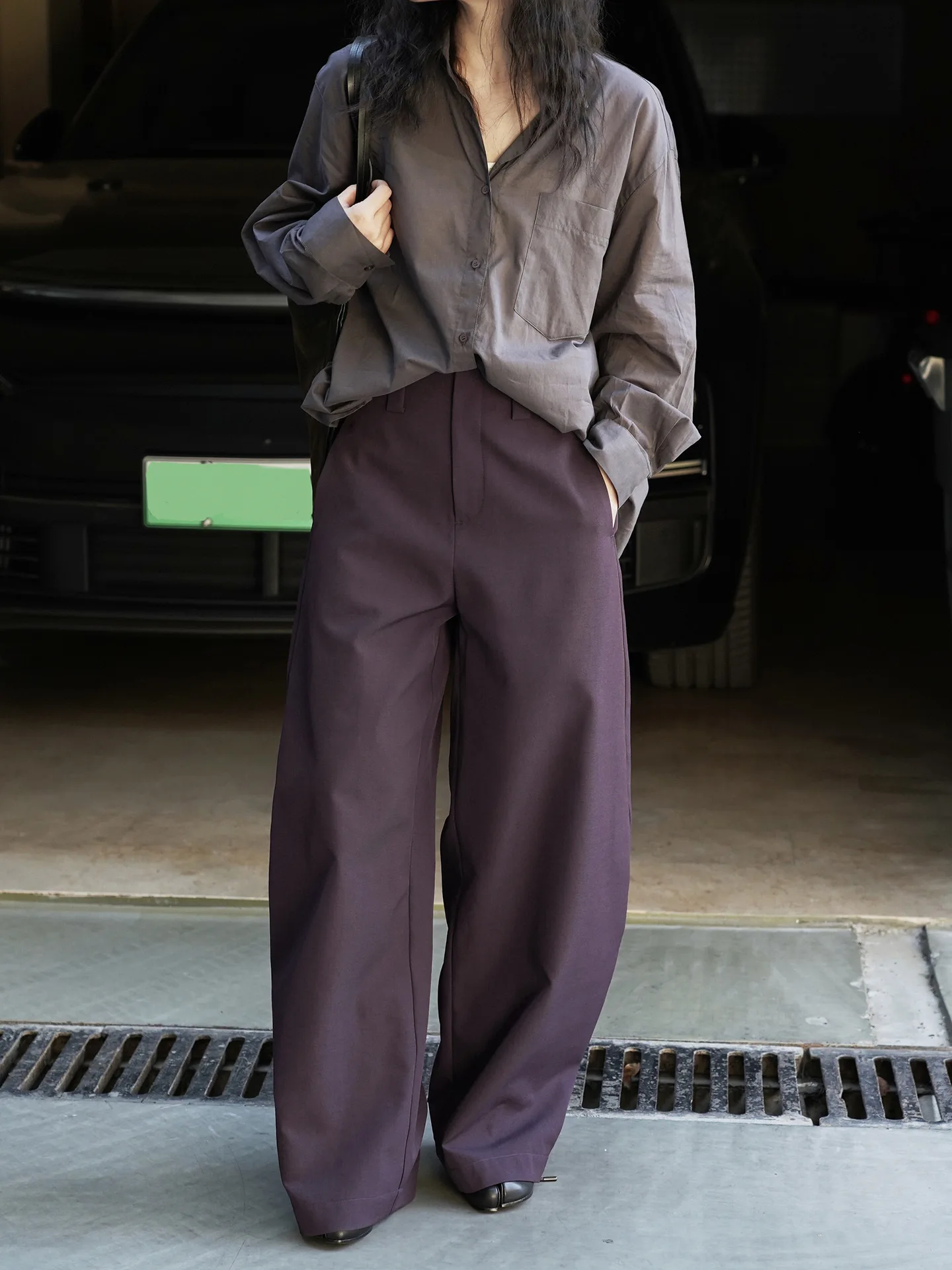 [LANMREM] Office Lady Suit Wide Leg Pants For Women High Waist Solid Color Female Casual Trousers 2025 Spring New 26Z1277