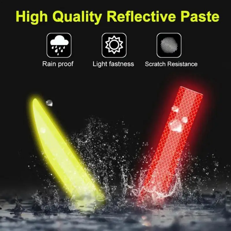 5PCS Car Stickers Rearview Mirror Reflective Strip Anti-collision Warning Stickers Exterior Reflex Tape Reflective Strip