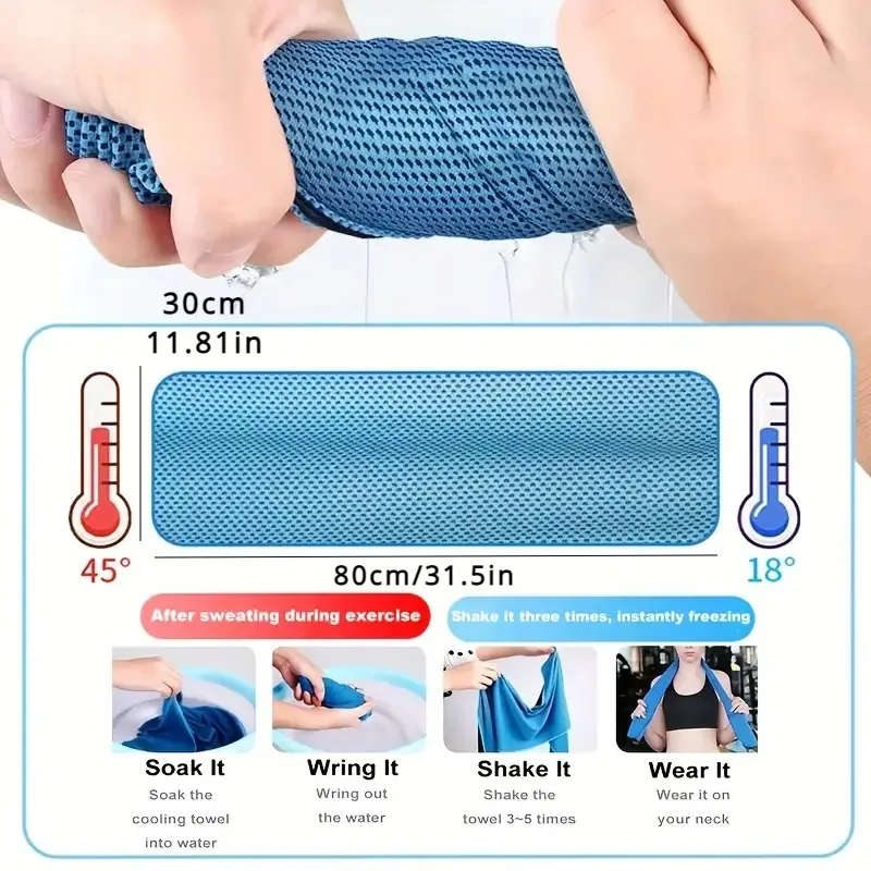 1PC Outdoor Exercise Cool Towel Handling Work Wipe Sweat Quick Drying Polyester Soft Breathable Sports Towel for Outdoor