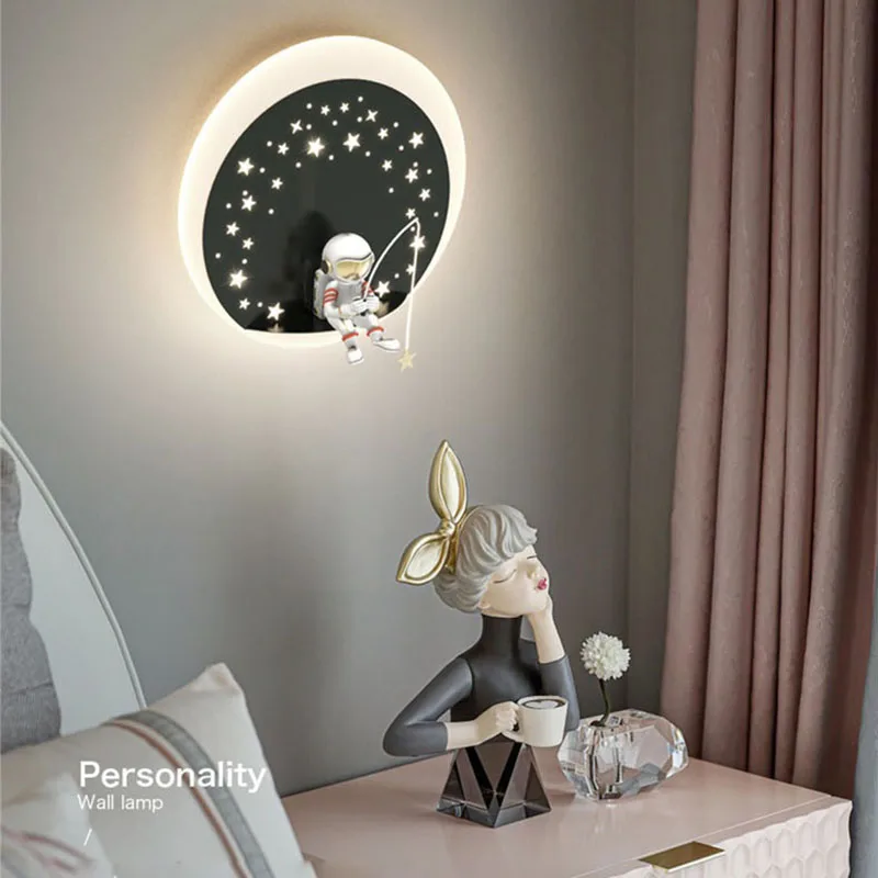 

Modern LED Wall Lamp Bedroom Bedside Lamp Decoration Living Room Hotel Sconce With Switch Knob Remote Dimming Wall Lights