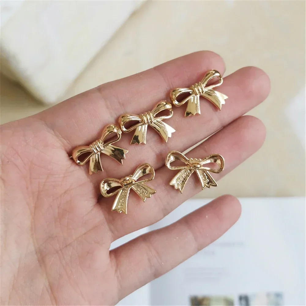 10pcs Golden Bow Shaped Metal Buttons,Sewing Accessories for Clothing Buttons, Suitable for Knitting Sweaters, Dresses, Shirts 5