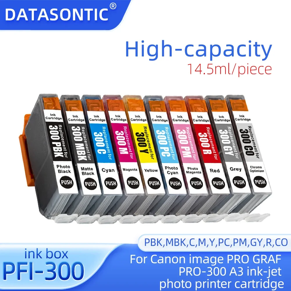 

PFI-300 PFI300, картридж для струйных принтеров, совместимый с цветами, для Canon imagePROGRAF PRO-300, картридж для принтера с чипом