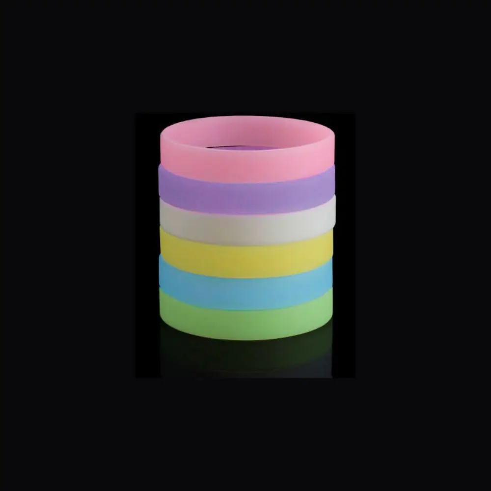 Silicone world 10pcs Silicone luminous bracelet sports bracelet wristband with adult glossy monochrome silicone