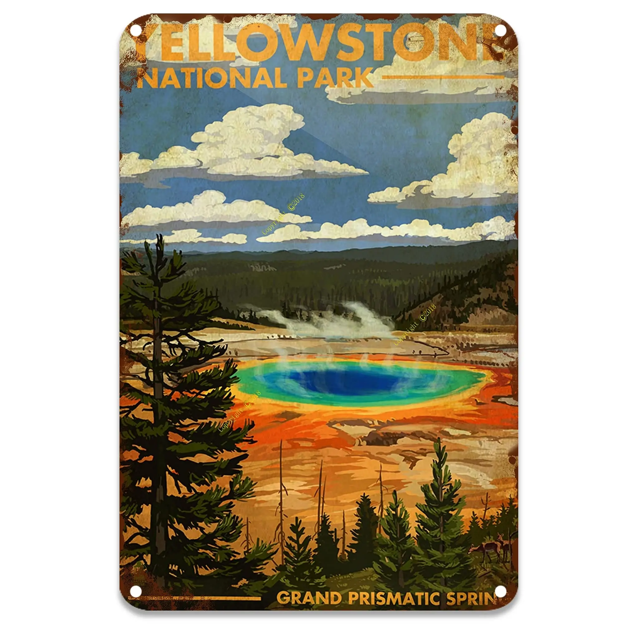 

Sfasf Yellowstone National Park жестяные знаки, металлическая настенная панель для кофе и бара, индивидуальный заказ, гостиная, офис, 8x12 дюймов