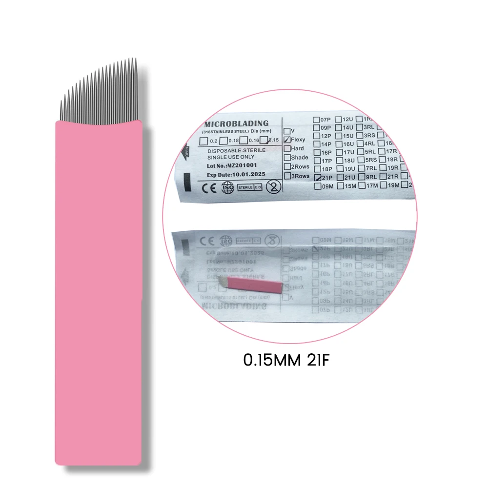 Nano Microblading Needles 0.15MM Tattoo Eyebrow Blades Microblade Embroidery Agulha Nanoneedles For 3D Hair Strokes 50PCS