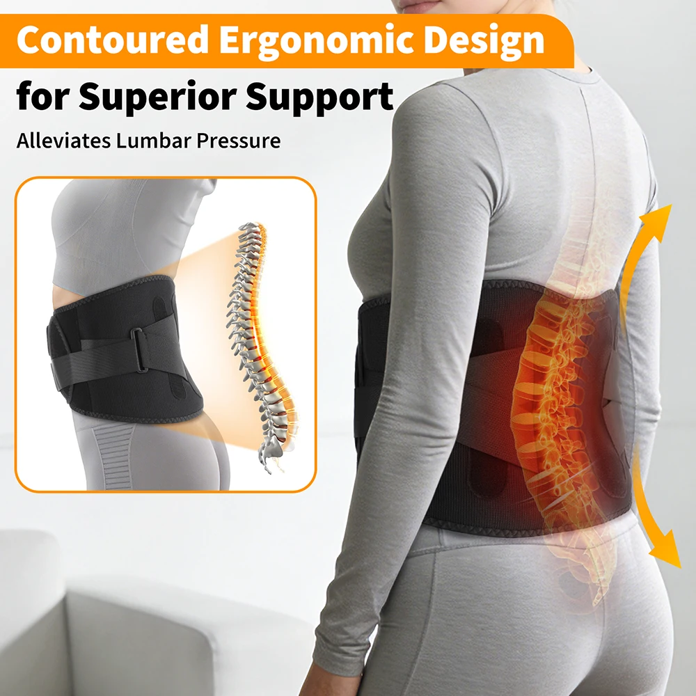 5-Level Electric Heating Waist Belt Dual-Motor Vibration Back Waist Massager Lumbar Support Brace Smart Timer Muscle Relax