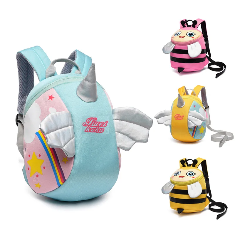 

Kindergarten Cartoon Horned beast School Bag Children 1-3 Year Old Baby Boy Girl Backpack Anti-Lost Backpack Cute Trendy Bag