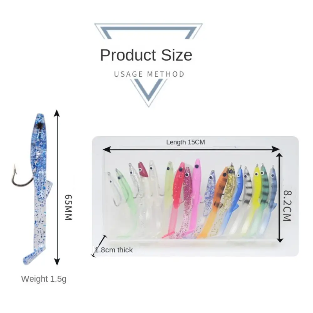 17pcs Mixed Color Raglou Fishing Sea Fishing Spinning Soft Lure Silicone Bait Shad Silicone Fishing Trolling Artificial Bait 6