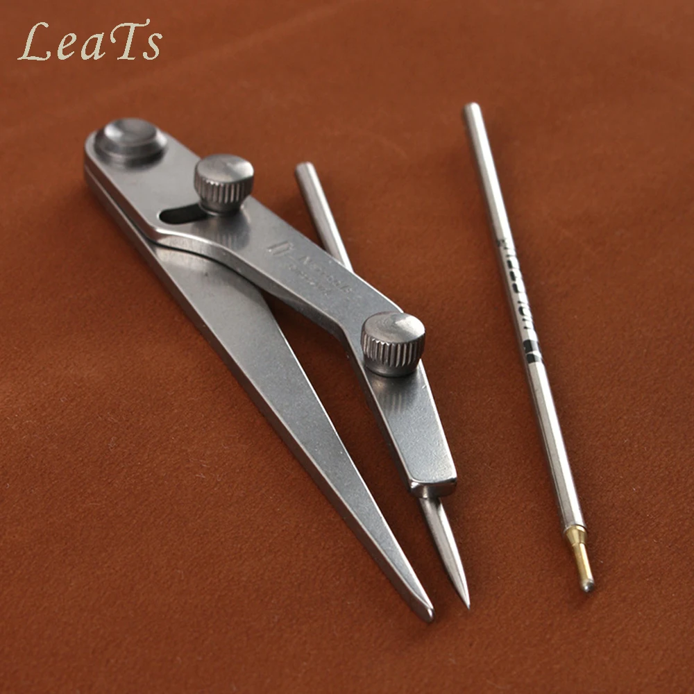 Leather Sewing Tools Nattools DIY Leather Pitch Gauge Professional LeatherCraft Silver Refill Pen Marking Tool Clearance Rules Lockable Spacing Gauge