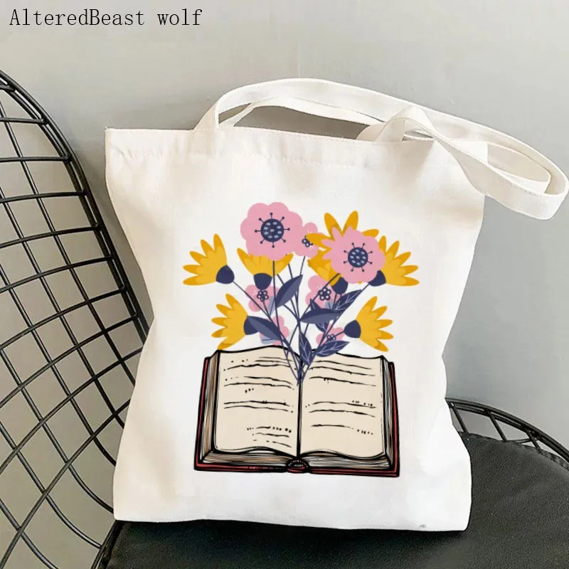 

Women Shopper bag The best gift for flower Printed Bag Harajuku Shopping Canvas Shopper Bag girl handbag Tote Shoulder Lady Bag