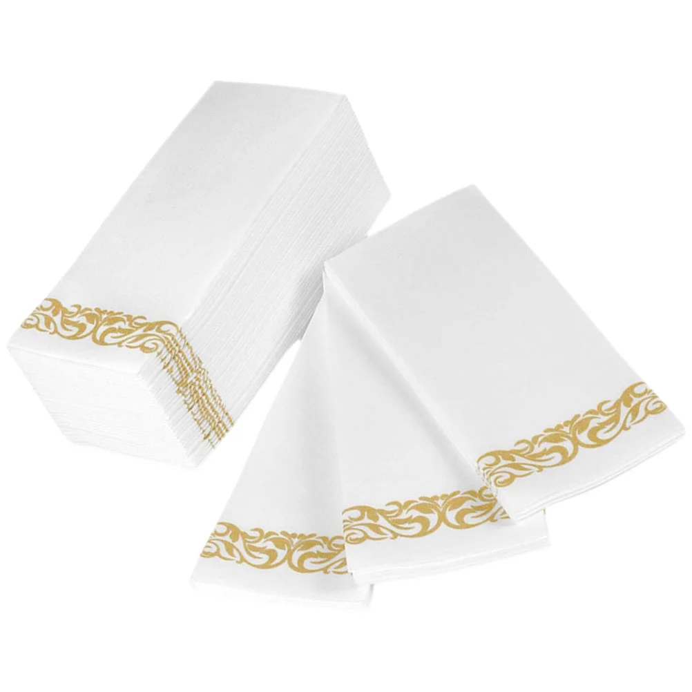 

25 Pcs Paper Napkin Gold Decor Party Napkins Wedding Reception Rose Dinner Virgin Wood Pulp Home Table
