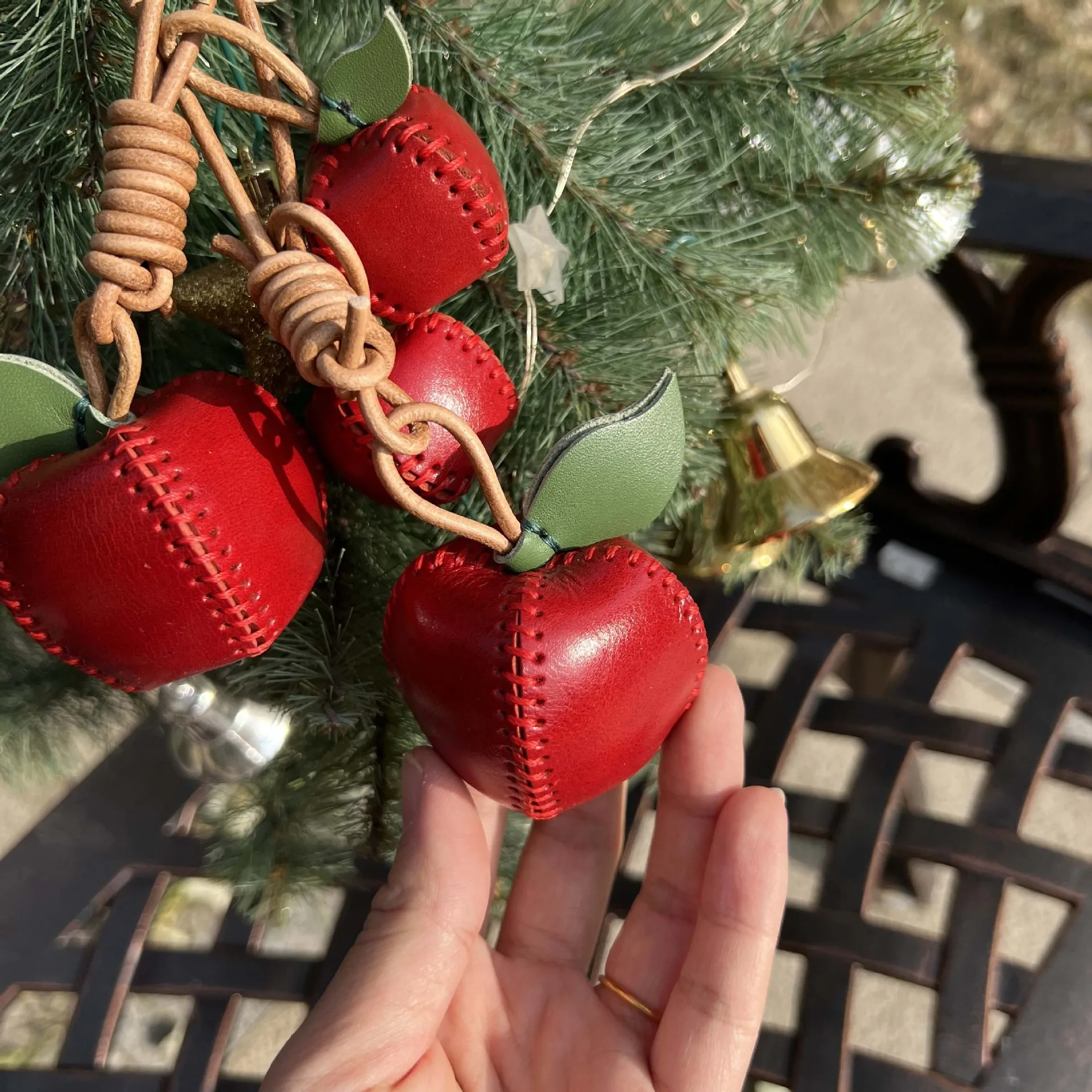 Genuine Leather Fruit Bag Charms Handmade Keychain For Handbags_voghion.com