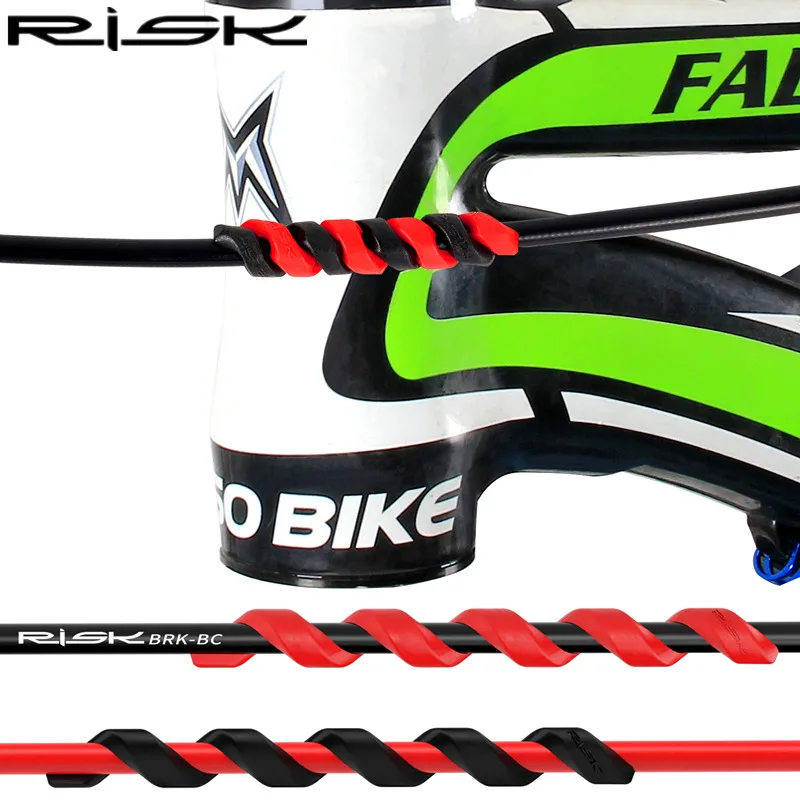 

RISK 5PCS Bicycle Cable Spiral Sleeve Housing Protector Brake/Shift Cable Tube Protector Anti-Friction Housing Rubber Protector