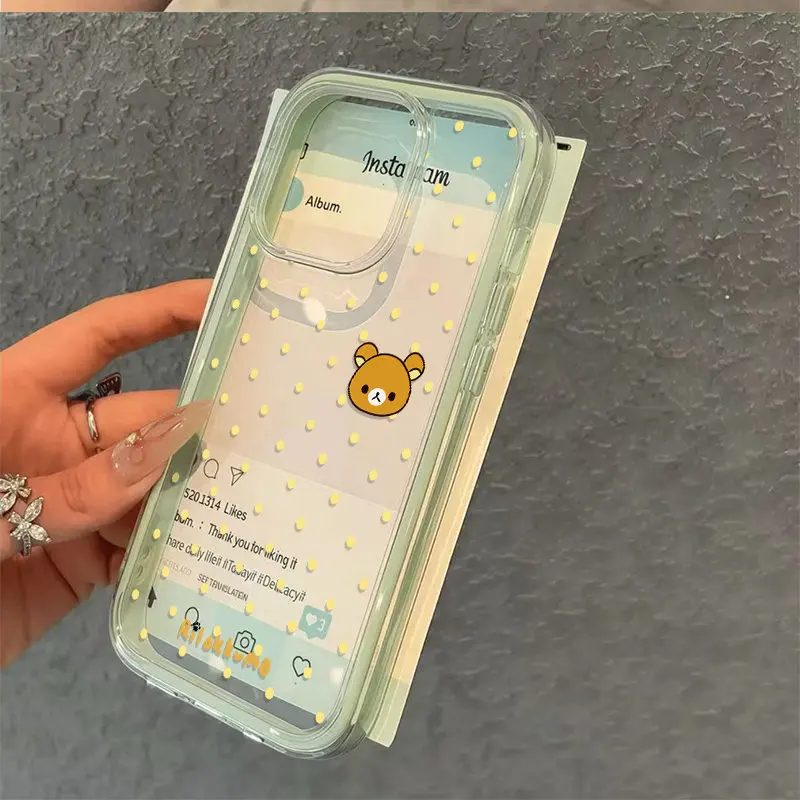 Kawaii Bear Clear Phone Case - Cute Transparent Design