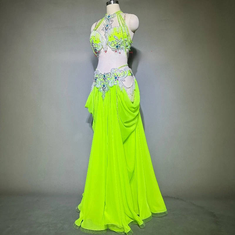 Neues Bauchtänzerin-Kostüm für Damen, individuell gestaltet, orientalische Performance-Wettbewerbskleidung, für Erwachsene und Kinder, Bauchtanz-Profi-Outfit – Detail 3
