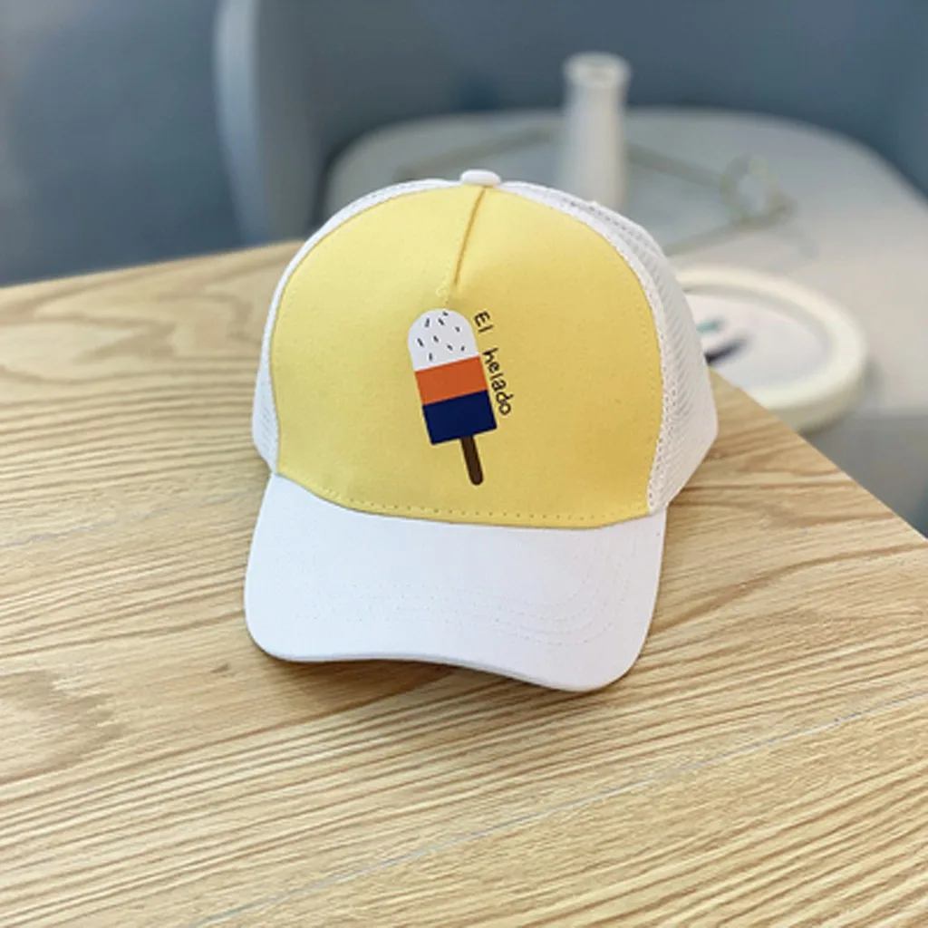 Kids Summer Cartoon Baseball Cap Spring Summer Baby Boy Hat Cap Letter Sunhat Eaves Baseball Adjustable Hat for Girls Boys