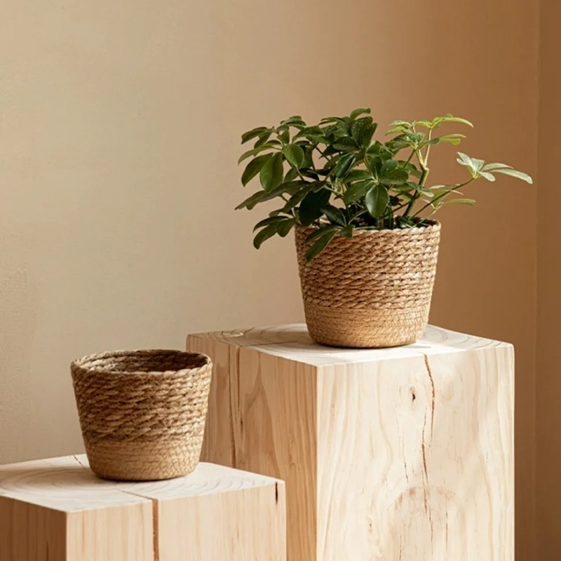 Flower Pot Woven Home Accents Decor Storage Basket Household Decorative
