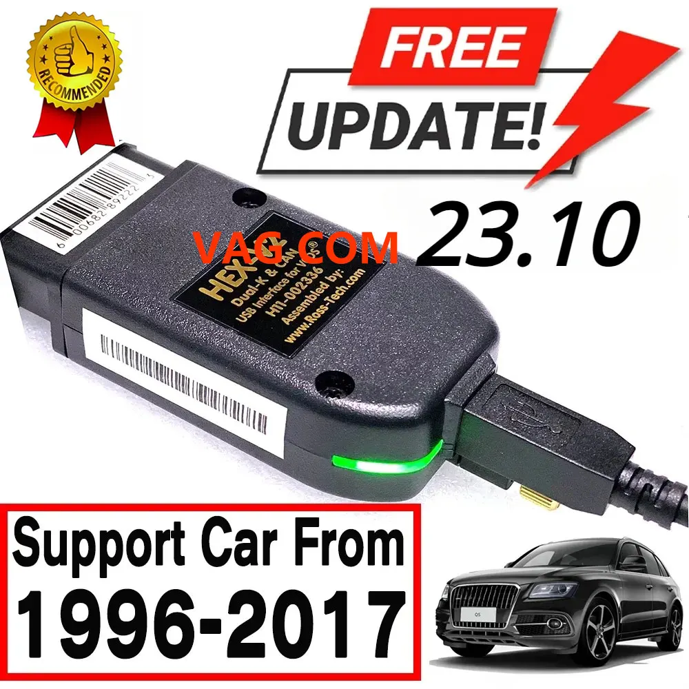 Il Più Nuovo 2024 V23.11 Scanner Vagcom Interfaccia Usb Unlimited Vins Autocom Cavo Diagnostico Vcds Multilingue Hex V2 Vagcom Tools