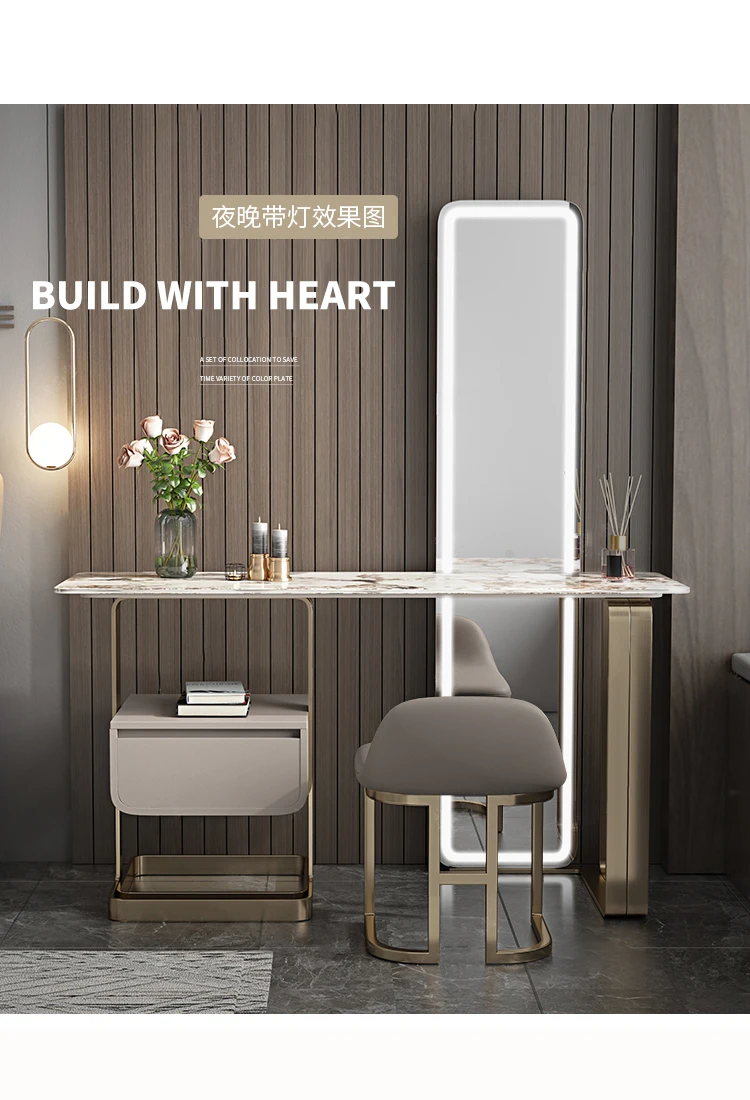 Description Picture 4 of itemCreative Modern Dressing Table Designer Luxury Makeup Mirror Dressing Table Bedroom Meubles De Chambre Dresser Furnitures