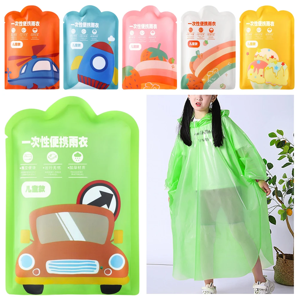 Raincoat Poncho Vacuum Compression Kids Raincoat Travel Waterproof One-Piece Raincoat