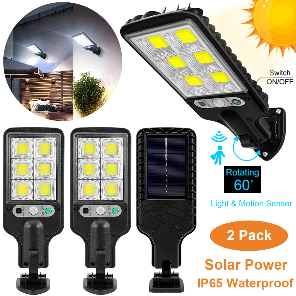 2 Pack Solar LED Light Outdoor Garden Street Lamp Waterproof Motion Sensor Security Lighting 3 Light Mode White Patio Solar Lamp cities in motion 2 european vehicle pack