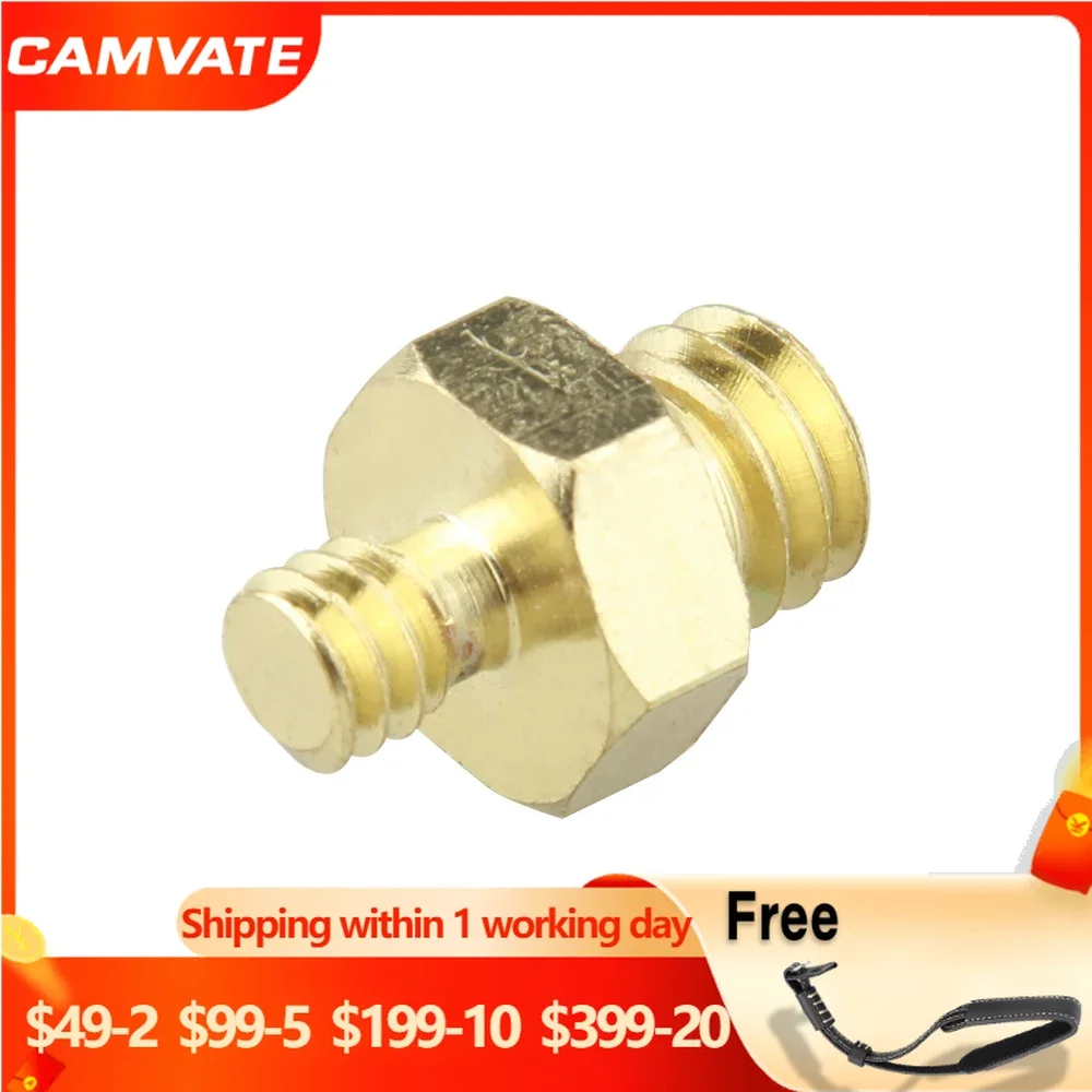 

CAMVATE Standard Screw Connector Adapter With Dual Male 1/4"-20 To 3/8"-16 Threaded Convert Hexagon For Tripod/Monopod/Ballhead