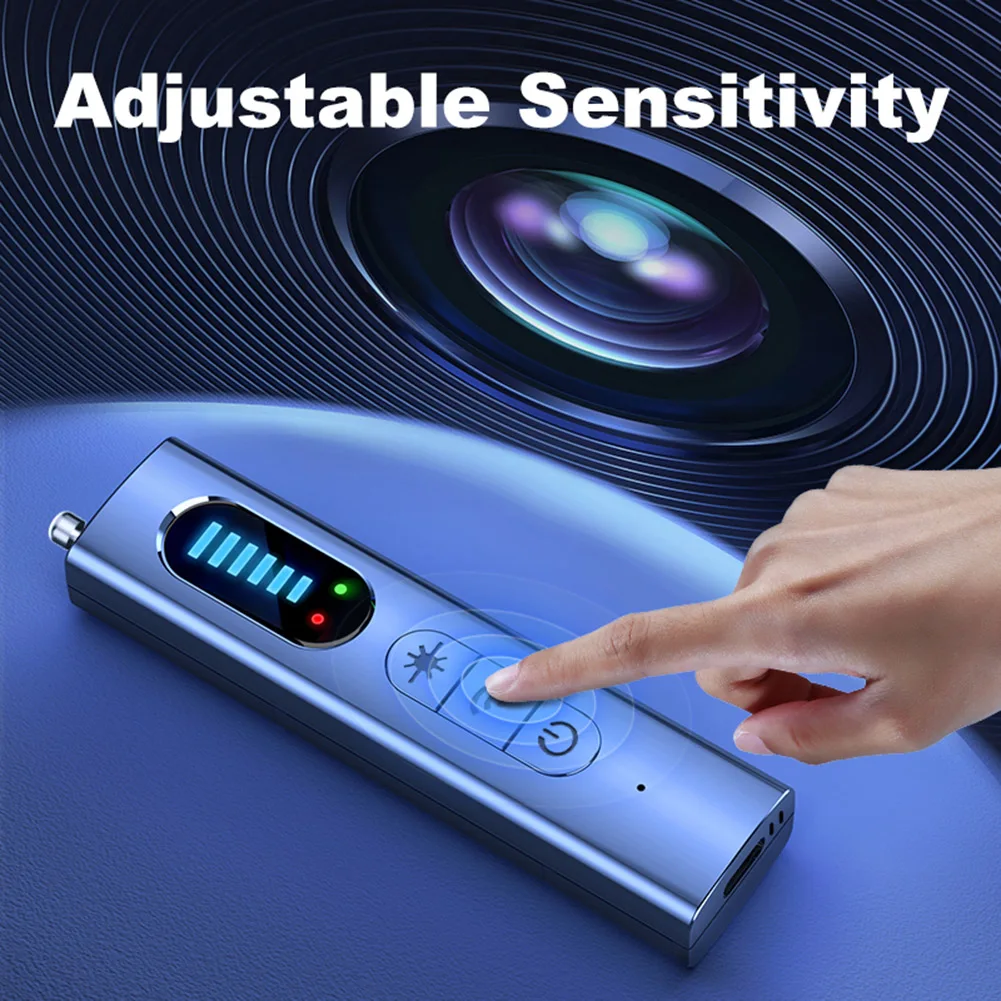 Wireless RF Signal Scanner 5 Levels Adjustable Sensitivity Signal Detector GPS Detector for Travel Hotel Car for Office Bathroom