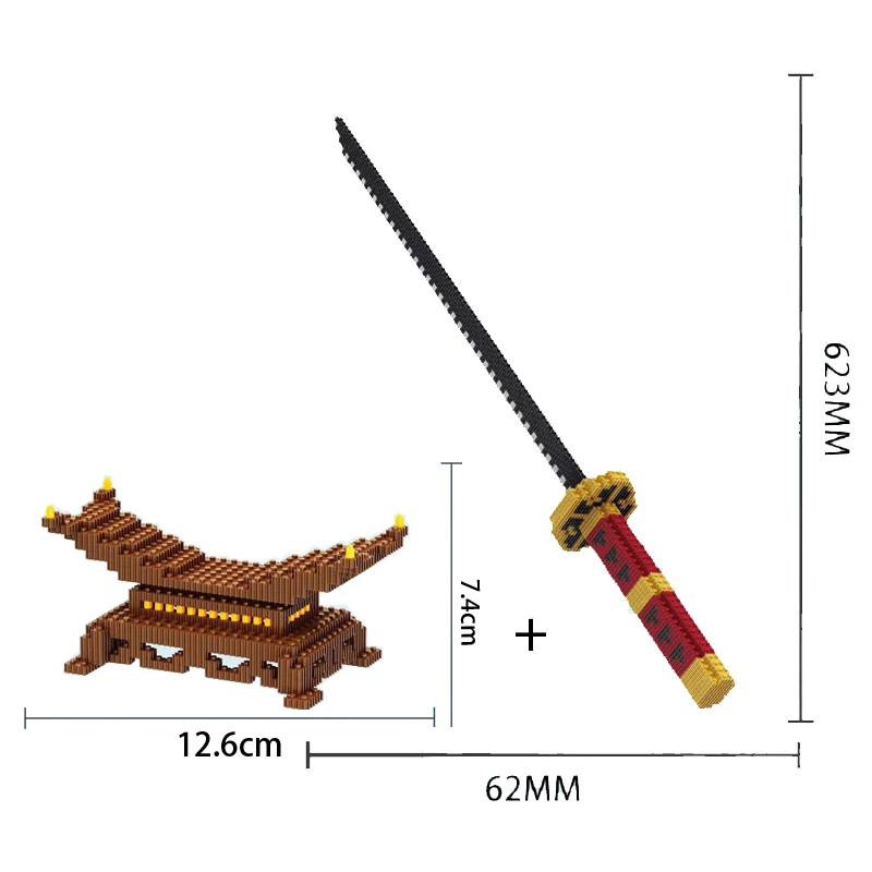 thumbnail image 1 of Bloques de construcción de espadas samuráis, espada ninja, katana, anime japonés, mariposa, cuchillo Nichirin, ladrillos, juguetes para niños y adultos, 1 of 5
