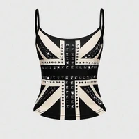 Camisole Sexy filles chaudes amérique imprimer Grunge haut court Vintage Punk mince haut court femme débardeur bébé t-shirt 2000s Y2k Emo Harajuku 3